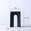 Minimalist black & white semicircular arch bookends living room decor