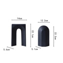 Minimalist black & white semicircular arch bookends living room decor