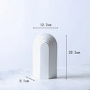 Minimalist black & white semicircular arch bookends living room decor