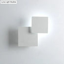 Minimalist black & white square wall lamp bedroom smd light source