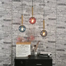 Minimalist blue pink & gray glass ball pendant light living room