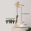Minimalist brass and clear glass wall light bedroom pull chain switch