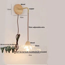 Minimalist brass and clear glass wall light bedroom pull chain switch