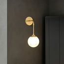 Minimalist brass and frosted glass led wall lamp for dining room
