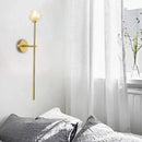 Minimalist brass faceted crystal wall sconce bedroom light direct wired