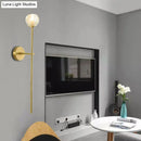 Minimalist brass faceted crystal wall sconce bedroom light direct wired