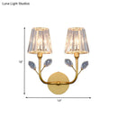 Minimalist brass finish crystal wall sconce bedroom wall light