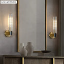 DecorBites™ Minimalist Crystal Prism Tubular Wall Light Sconce - Brass Finish for Bedroom
