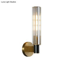DecorBites™ Minimalist Crystal Prism Tubular Wall Light Sconce - Brass Finish for Bedroom