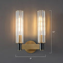 DecorBites™ Minimalist Crystal Prism Tubular Wall Light Sconce - Brass Finish for Bedroom