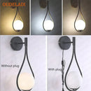 Minimalist brass glass ball wall sconce living room light
