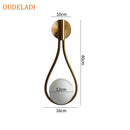 Minimalist brass glass ball wall sconce living room light