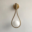 Minimalist brass glass ball wall sconce living room light
