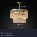 Minimalist brass glass bar chandelier living room crystal light