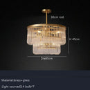 Minimalist brass glass bar chandelier living room crystal light