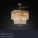 Minimalist brass glass bar chandelier living room crystal light