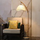 Minimalist brass led floor lamp with marble base living room light