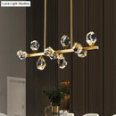 DecorBites™ Minimalist Brass LED Gemstone Hanging Light for Dining Room - Crystal Island Lighting
