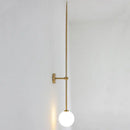 Minimalist brass led wall lights with frosted globe for bedroom