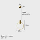 Minimalist brass ring chandelier bedroom gold pendant light