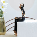 Minimalist bronze & black resin couple sculptures bedroom decor