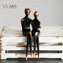 Minimalist bronze & black resin couple sculptures bedroom decor