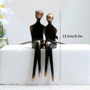 Minimalist bronze & black resin couple sculptures bedroom decor