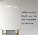 Minimalist brown leather hanging clothes drying rack bedroom decor