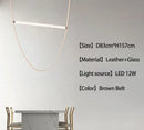 Minimalist brown leather hanging clothes drying rack bedroom decor