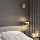 Minimalist brushed brass & matte black led wall lamp for bedroom