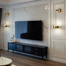 Minimalist brushed brass & matte black led wall lamp for bedroom