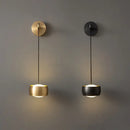 Minimalist brushed brass & matte black led wall lamp for bedroom