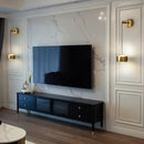 Minimalist brushed gold & matte black wall lamp bedroom reading light