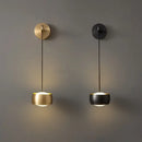 Minimalist brushed gold & matte black wall lamp bedroom reading light
