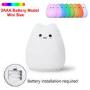 Minimalist cat silicone led night light bedroom lamp 3 colors