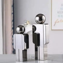 Minimalist chrome decorbites crystal man statue living room figurine