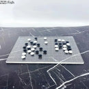 Minimalist clear geometric chess set living room acrylic board
