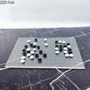 Minimalist clear geometric chess set living room acrylic board