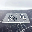 Minimalist clear geometric chess set living room acrylic board