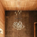 Minimalist clear glass bubble led pendant light dining room