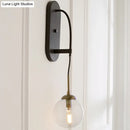 DecorBites™ Minimalist Clear Glass Wall Sconce with 1 Light - Black Wall Mounted Fixture