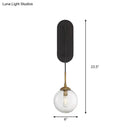 DecorBites™ Minimalist Clear Glass Wall Sconce with 1 Light - Black Wall Mounted Fixture