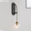 DecorBites™ Minimalist Clear Glass Wall Sconce with 1 Light - Black Wall Mounted Fixture