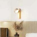 Minimalist concrete and wood led light bedroom wall lamp