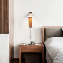 Minimalist concrete and wood led light bedroom wall lamp