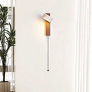 Minimalist concrete and wood led light bedroom wall lamp