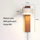 Minimalist concrete and wood led light bedroom wall lamp