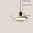 Minimalist concrete and wood led wood pendant light dining room