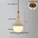 Minimalist concrete and wood led wood pendant light dining room
