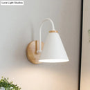 DecorBites™ Minimalist Conical Wall Sconce with Metal Shade and Gooseneck Arm, Black/White, 6" Width